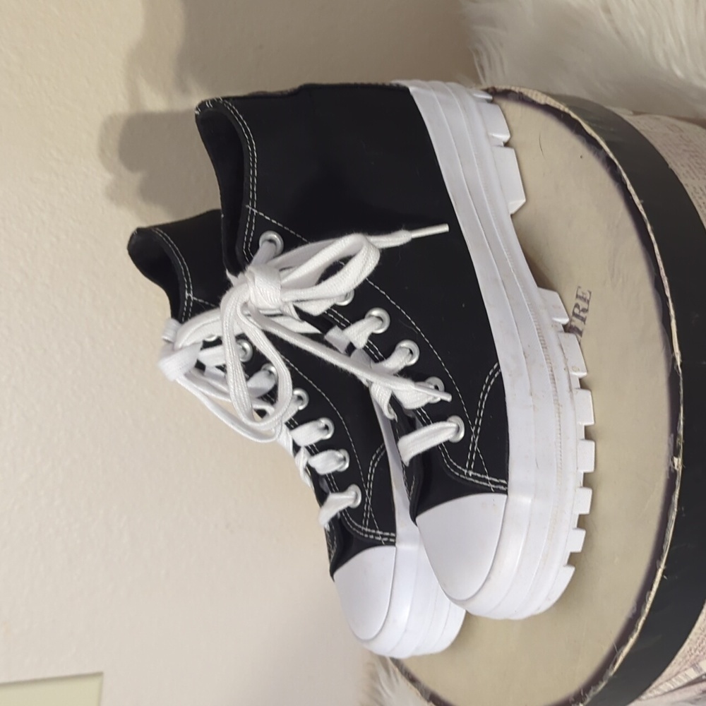 Black and White High-Top Sneakers